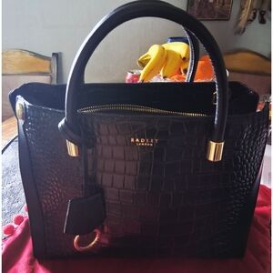 RADLEY LONDON Black Croc-Embossed Tote